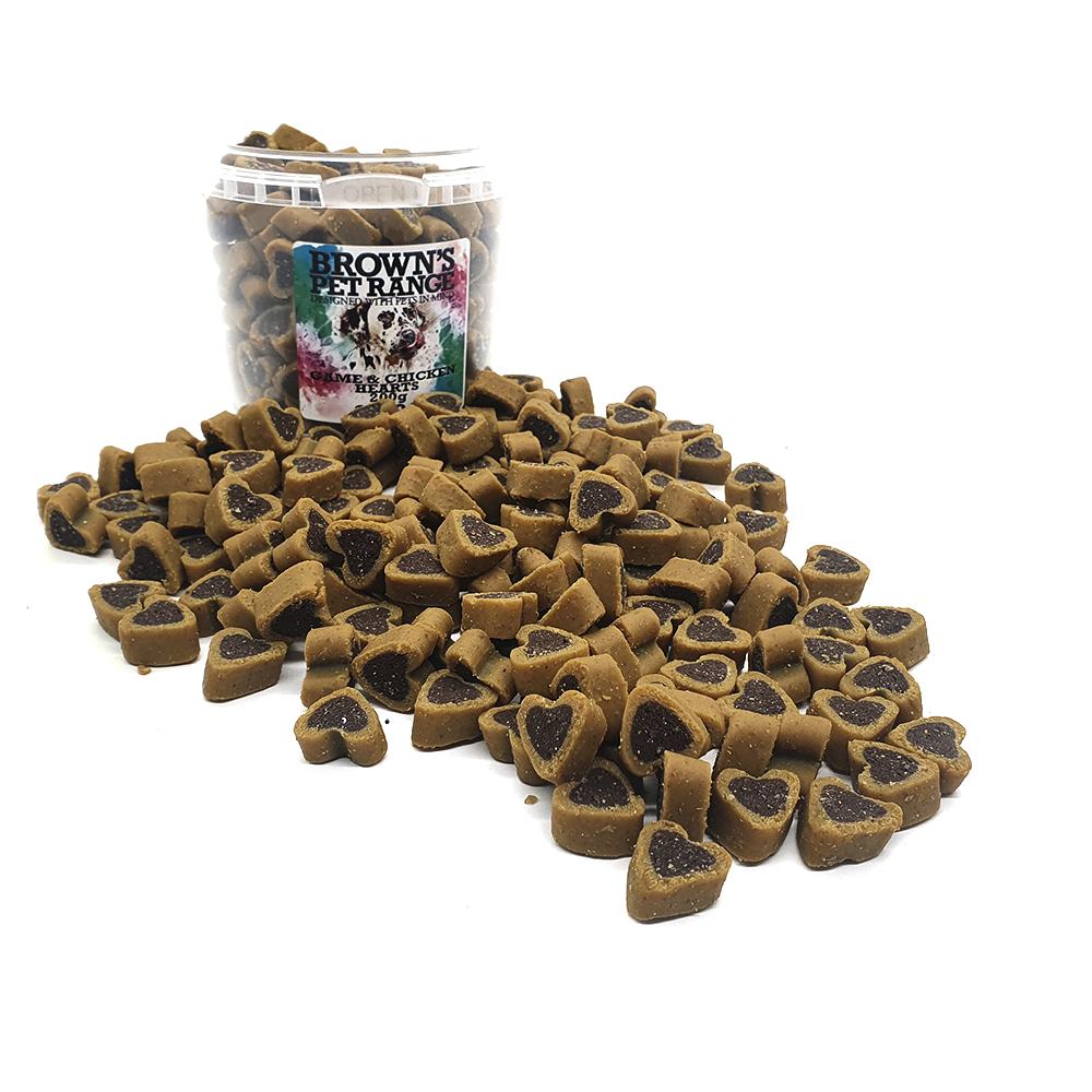 Game & Chicken Hearts Training Treats 200g - BROWNS PET RANGE