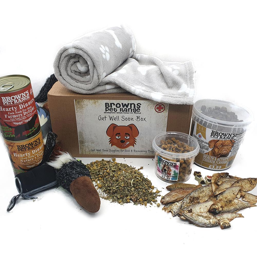 Get Well Soon Box with Personalised Card - BROWNS PET RANGE