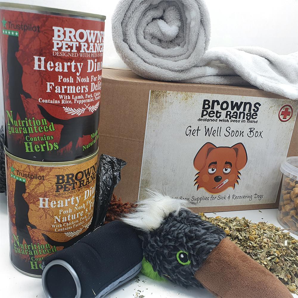 Get Well Soon Box with Personalised Card - BROWNS PET RANGE