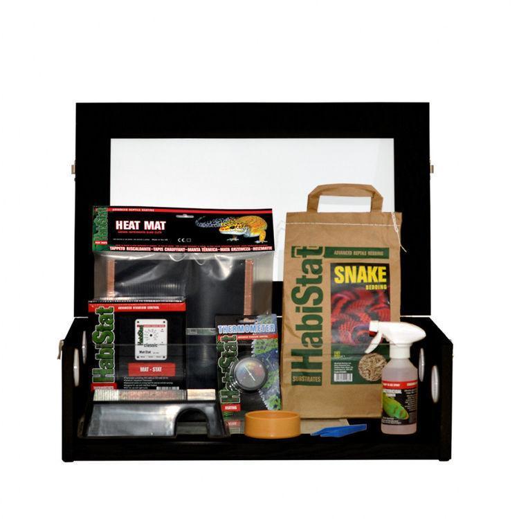 HabiStat Hatching Snake Starter Kit in Black - Reptile Vivariums - Browns Pet Range