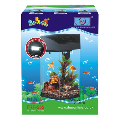 Hexagonal Aquarium 21.6 Litre | Black - Fish Tank - Browns Pet Range