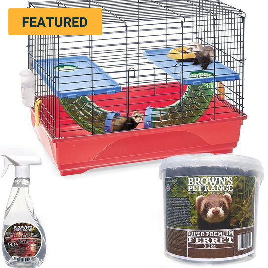 Imac Furetto Flat Ferret Cage with Free Food & Disinfectant - BROWNS PET RANGE