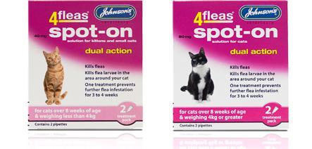 Johnson's 4Fleas Spot-On For Cats (Varieties) - Medicine - Browns Pet Range