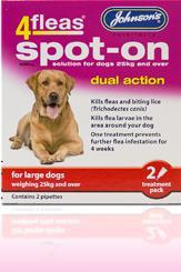 Johnson's 4Fleas Spot-On For Dogs (Varieties) - Medicine - Browns Pet Range