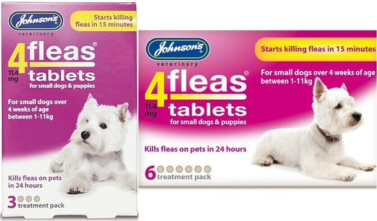 Johnson's Dog Flea Tablets for Puppy's & Small Dogs (Size Varieties) - BROWNS PET RANGE