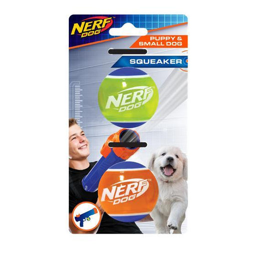 NERF Dog Puppy Pistol Reloads | Puppy Translucent Assorted Balls 2 Pack - Dog Toys - Browns Pet Range