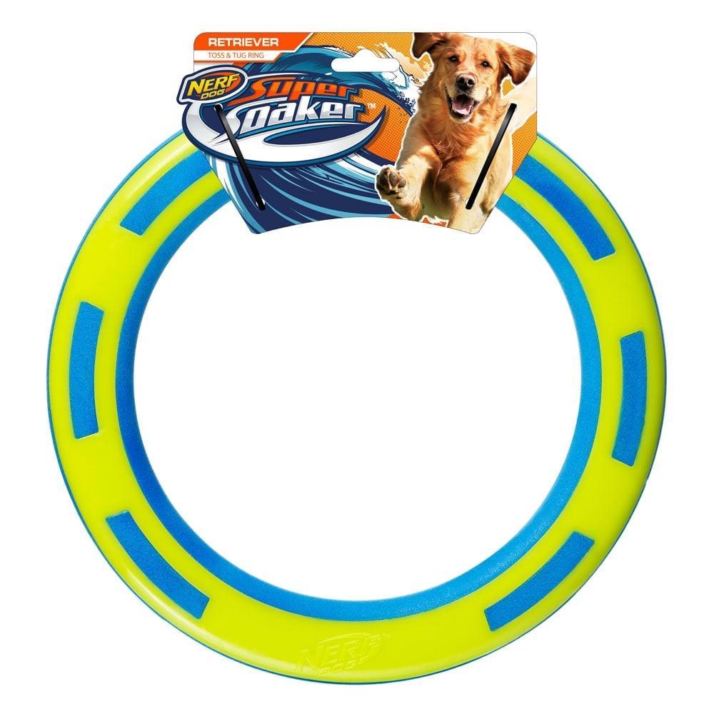 NERF Dog Super Soaker Toss & Tug Ring 9" - Dog Toys - Browns Pet Range