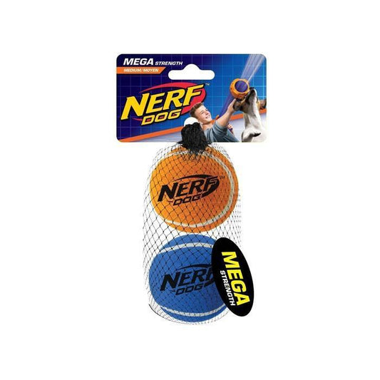 NEW NERF Dog Mega Tuff Tennis Ball Pack of 2 - Dog Toys - Browns Pet Range