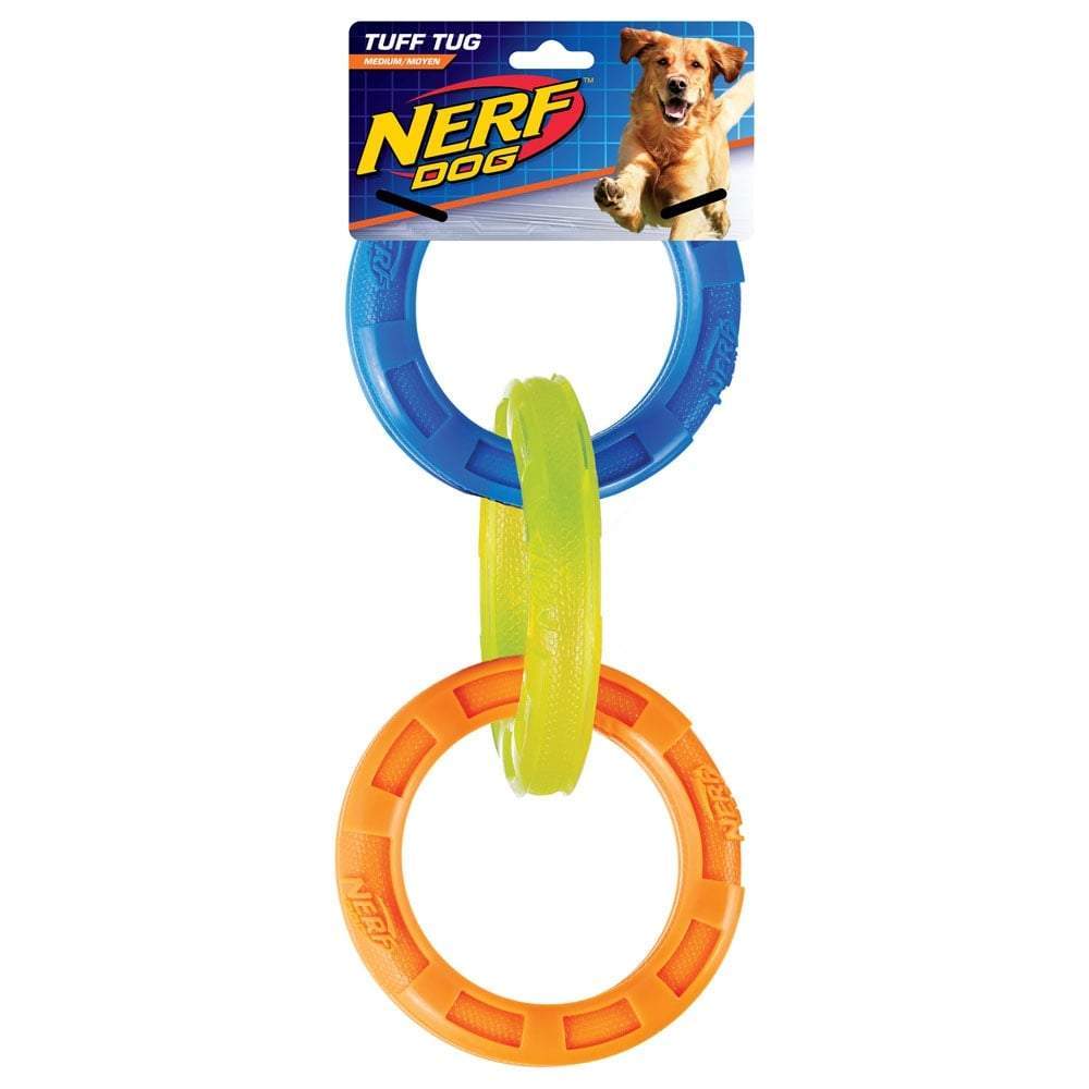 NEW NERF Dog Tuff Tug Rings - Dog Toys - Browns Pet Range