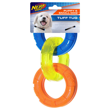 NEW NERF Dog Tuff Tug Rings - Dog Toys - Browns Pet Range