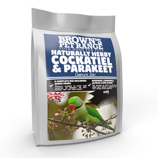 Naturally Herby Posh Nosh for Cockatiels & Parakeets - BROWNS PET RANGE