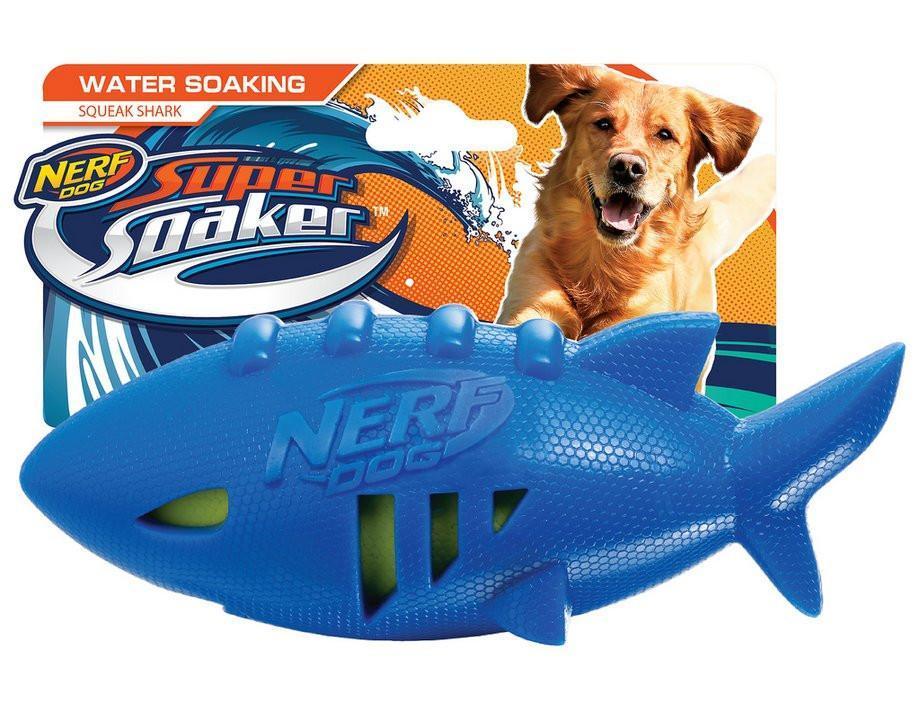 Nerf Dog Super Soaker Shark Football - Dog Toys - Browns Pet Range