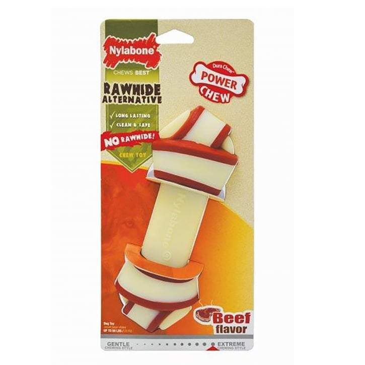 Nylabone Rawhide Alternative Knot Bone Beef Flavour - EXTREME CHEWERS - Chew toy - Browns Pet Range