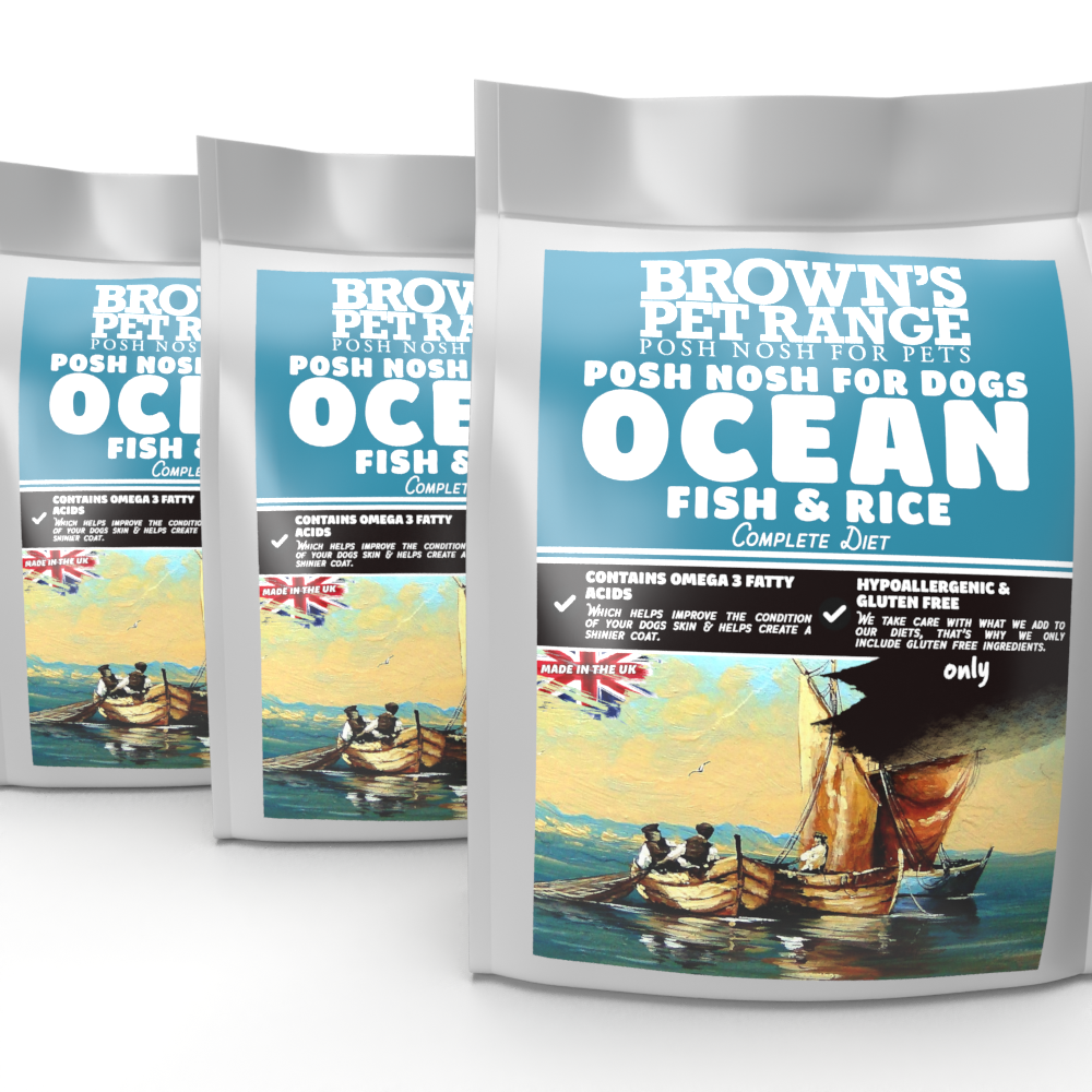 Brown's Posh Nosh For Dogs Kibble | Ocean Fish & Rice - BROWNS PET RANGE