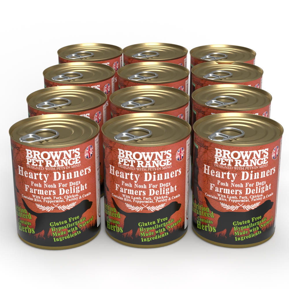 Brown's Hearty Dinner's | Posh Nosh For Dogs | Farmers Delight - BROWNS PET RANGE