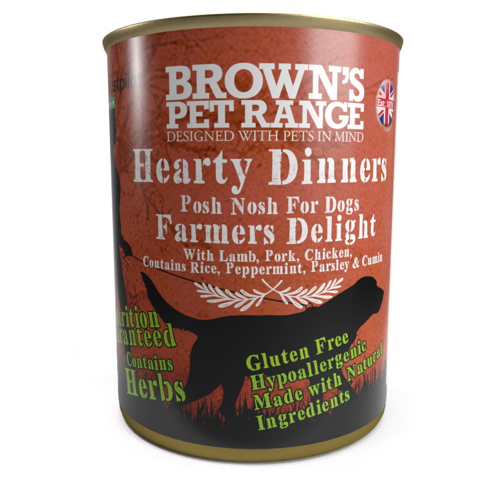 Brown's Hearty Dinner's | Posh Nosh For Dogs | Farmers Delight - BROWNS PET RANGE