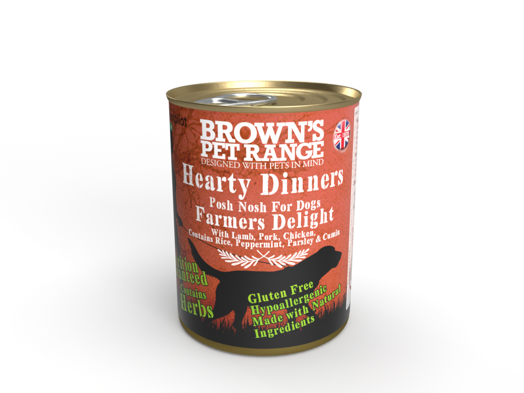 Brown's Hearty Dinner's | Posh Nosh For Dogs | Mixed Dozen - BROWNS PET RANGE