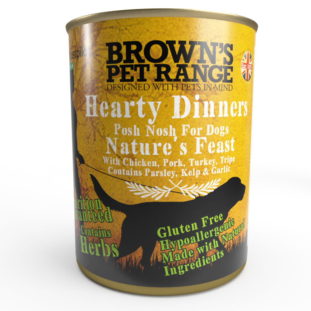 Brown's Hearty Dinner's | Posh Nosh For Dogs | Nature's Feast - BROWNS PET RANGE