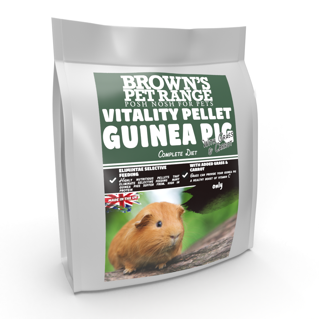 Posh Nosh for Guinea Pigs | Vitality Pellet with Grass & Carrot - BROWNS PET RANGE