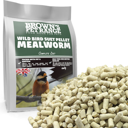 Posh Nosh for Wild Birds | Mealworm Suet Pellets - BROWNS PET RANGE