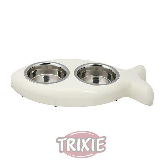 Stainless Steel Bowl Set Fish shape for cats - Dog Accessories - Browns Pet Range