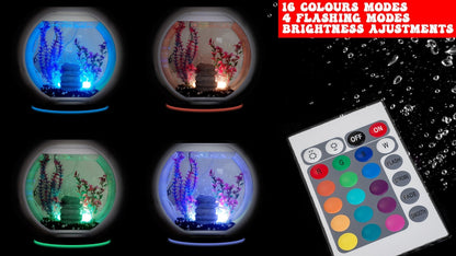 Submersible Aquarium LED Bubble Wall Light With Remote Control - BROWNS PET RANGE