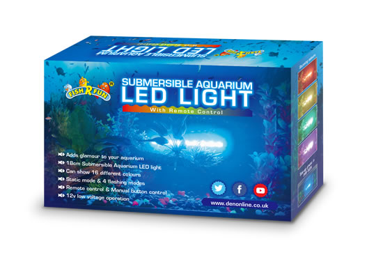 Submersible Aquarium LED Light With Remote Control - BROWNS PET RANGE