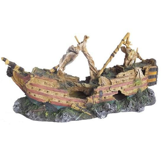 Wrecked Flagship Ship Aquarium Ornament -  - Browns Pet Range